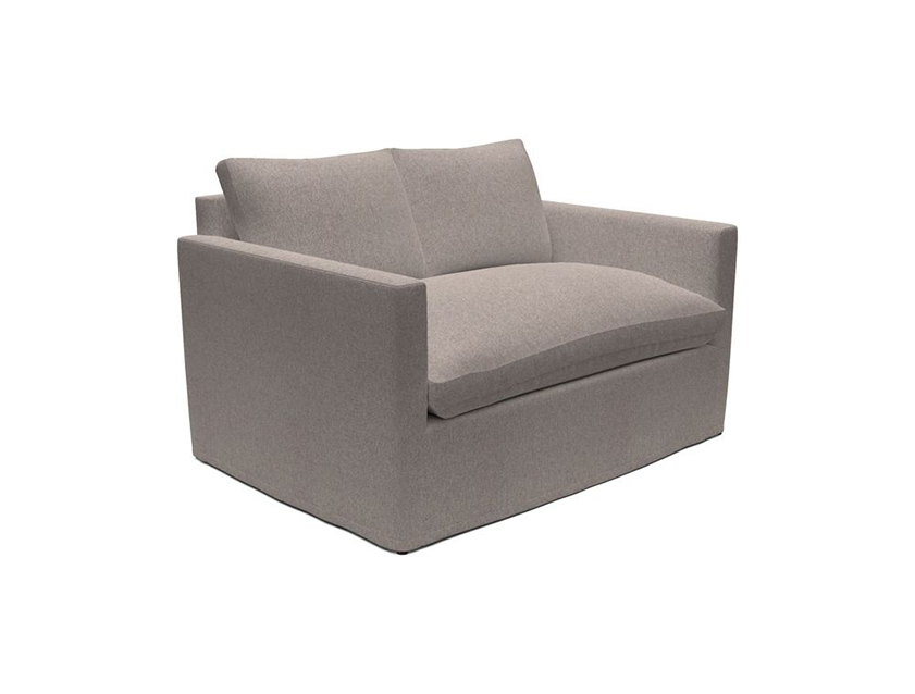 Heyshott 2 Seater Sofa Loose Cover in Two Tone Plain Biscuit